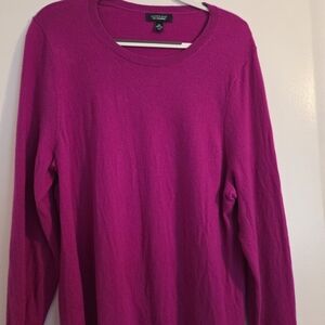 Lands' End Cashmere Crewneck Sweater in Bright Fuchsia